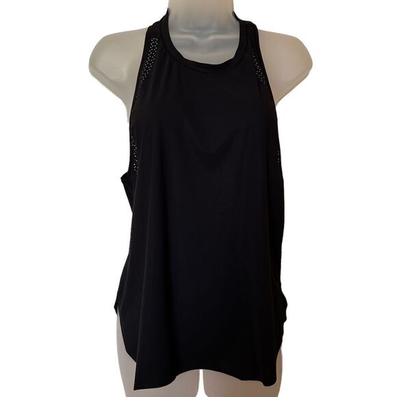Lululemon Seamless Razor Back Black Flowy Fitted Tank Top Workout Shirt - Picture 2 of 8